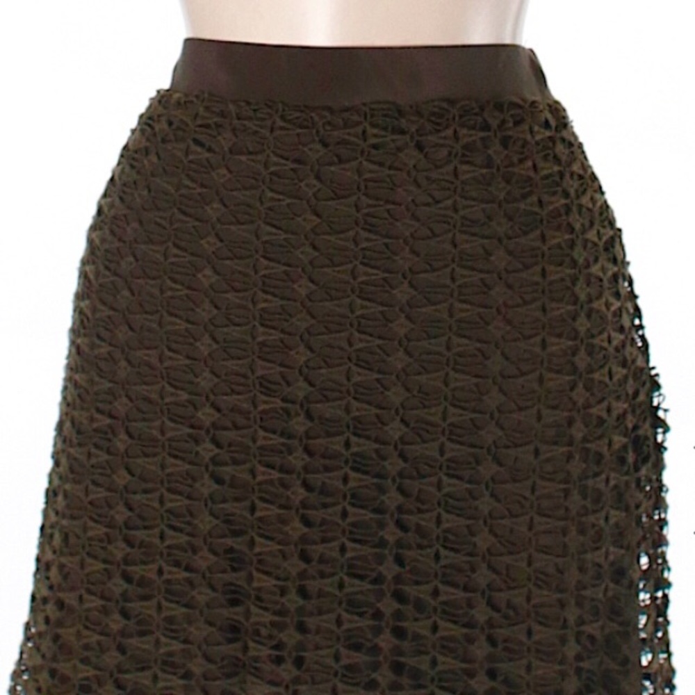 J. Crew Dark Olive Green Crochet Skirt